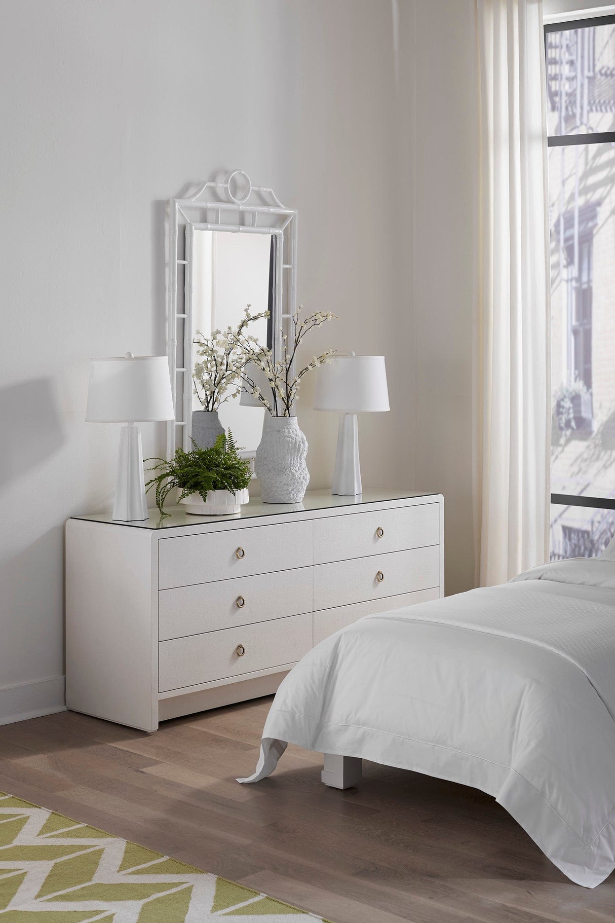 Bryant Linen Extra Wide 6-Drawer Dresser – Meadow Blu
