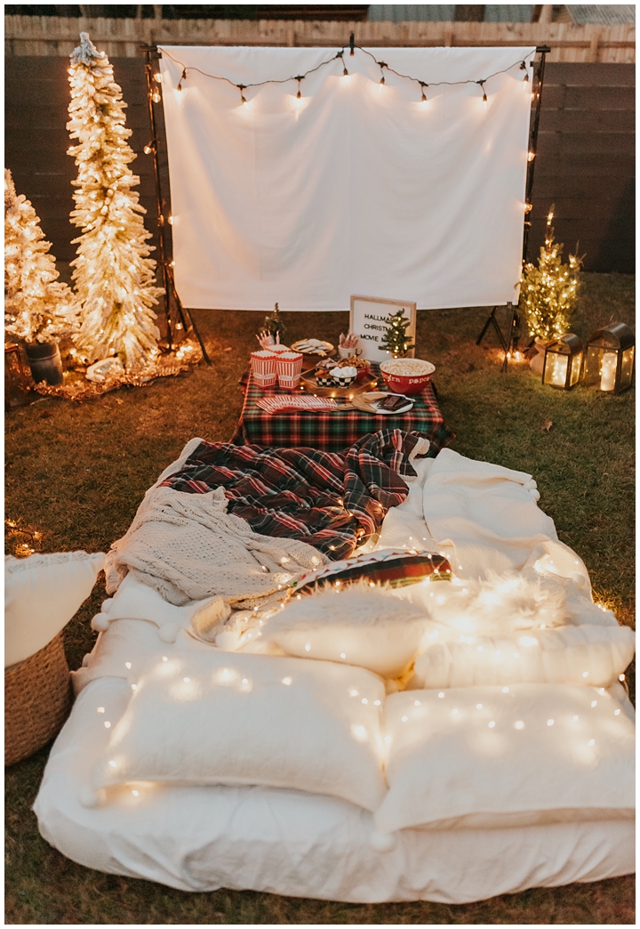 Cozy Backyard Christmas Movie Party Ideas - Haute Off The Rack