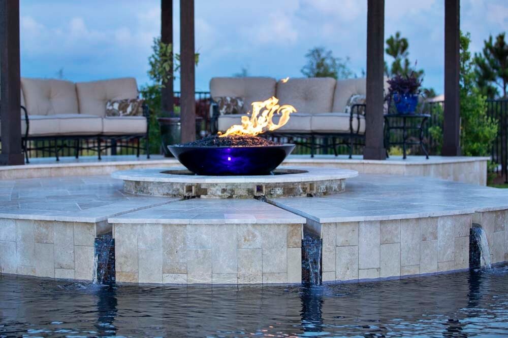 Custom Outdoor Fireplaces & Backyard Fire Pit Builder North Houston | Backyard Oasis, Inc