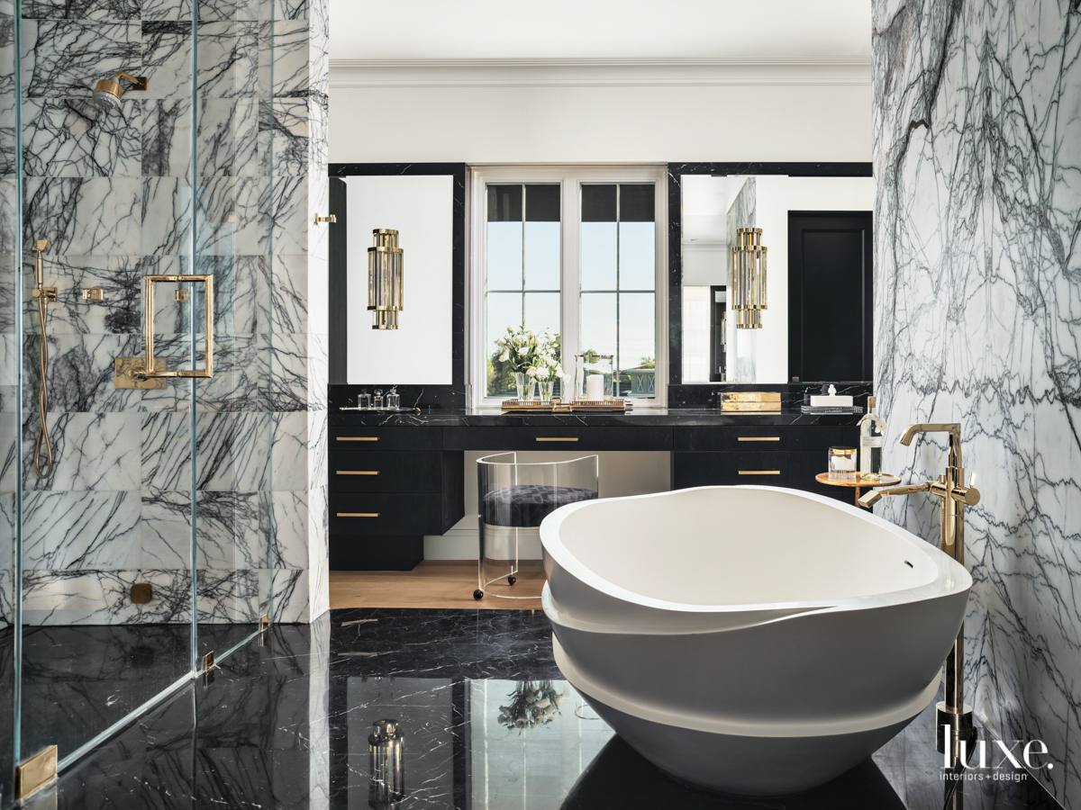 Dazzling Bathrooms With Spellbinding Veining Sure To Entrance | LUXE Interiors + Design