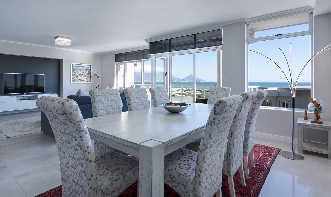 dining room, living room, modern, white, bright, windows, interior design, window, apartment, room, furniture, table, chairs, contemporary, indoors, inside, interior, clean, architecture, zoom backgro