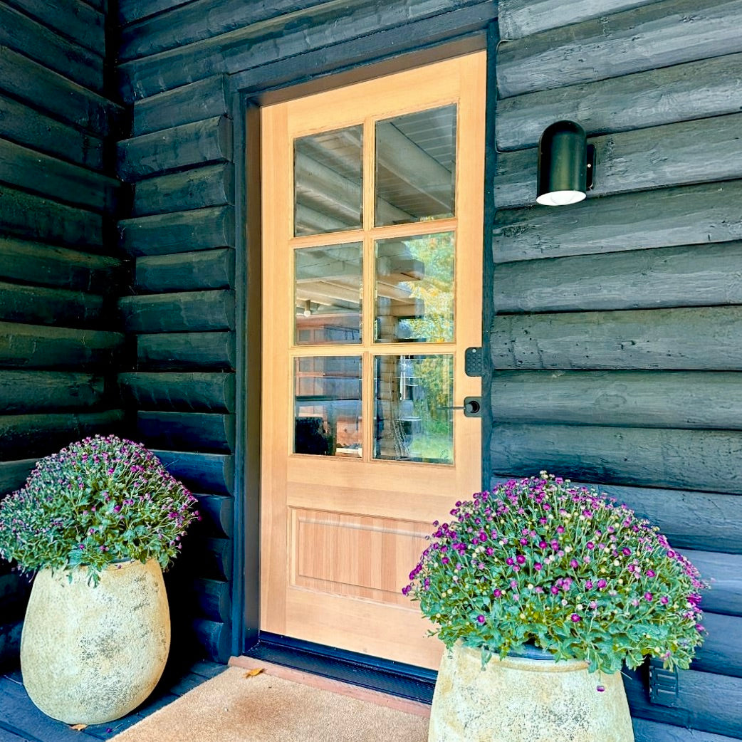 Douglas Fir Farmhouse Exterior Door with 6-Lite Window | Krosswood