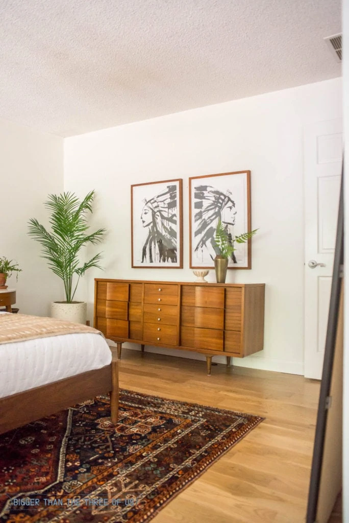 Feminine Mid Century Modern Bedroom - Bigger Than the Three of Us