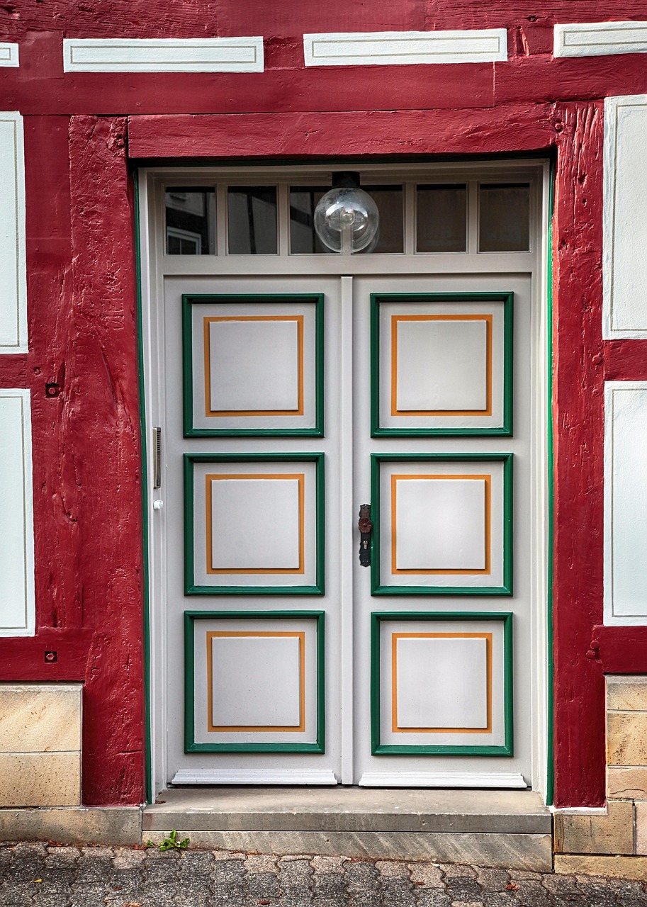 front door, wood, old, truss, wooden door, door, house entrance, entrance, old door, entrance door, gate, half-timbered house, painting, building, doors, old building, historical, green, stone wall, o