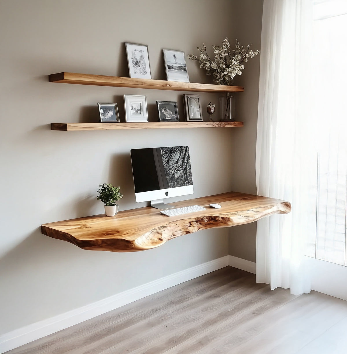 Handcrafted Organic Home Office Wall Desk