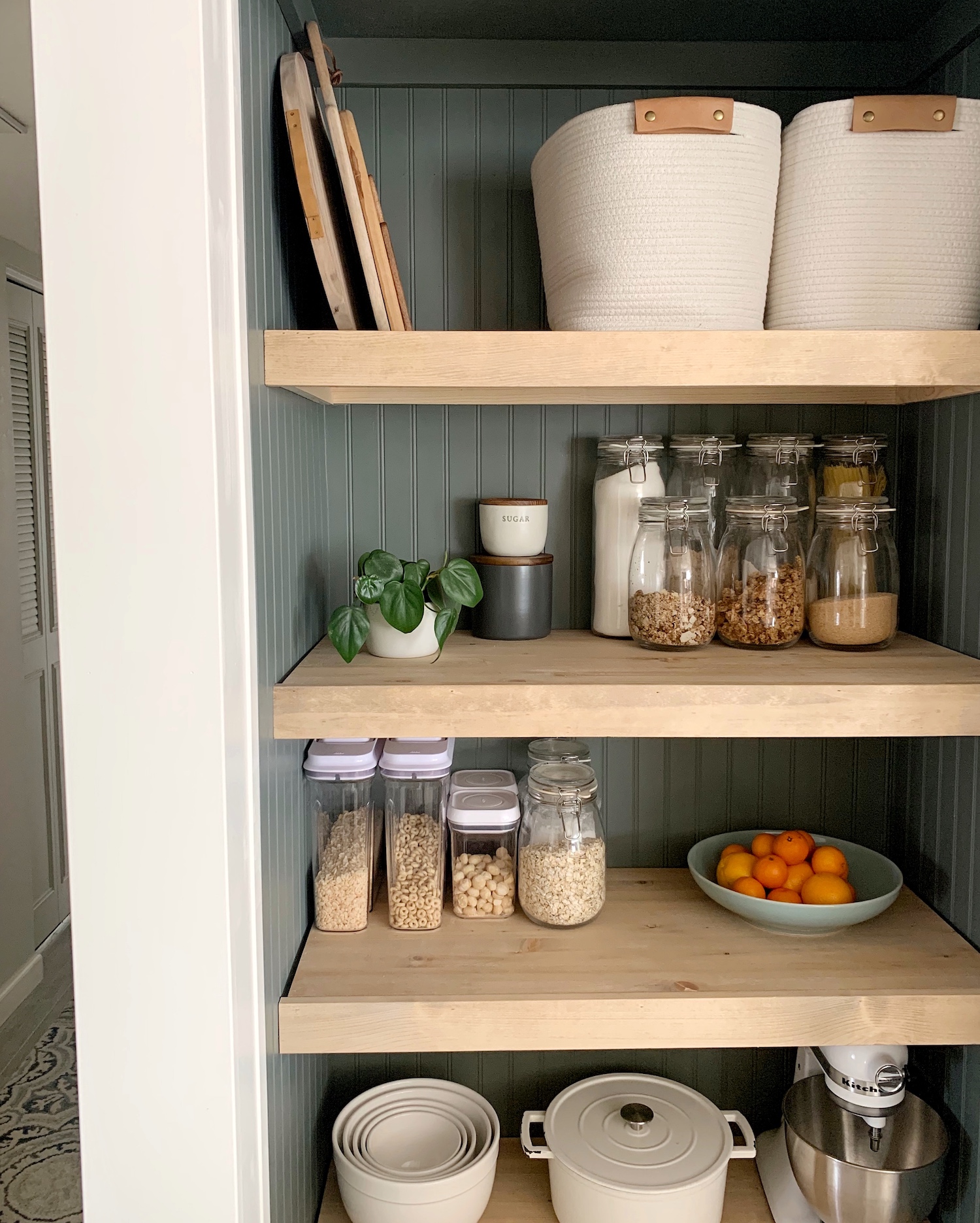 How to Transform Your Pantry into an Open Shelf Kitchen Nook - Lemon and Bloom