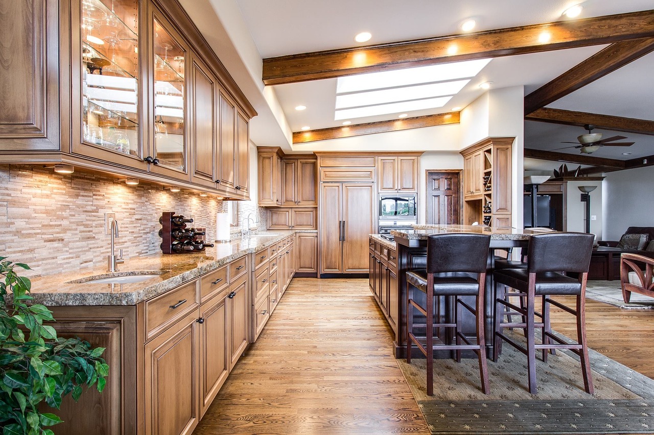 kitchen, dining, interior, home, room, interior design, modern, furniture, architecture, wood, floor, luxury, decor, decoration, real estate, bright, counter, style, contemporary, brown home, brown ki