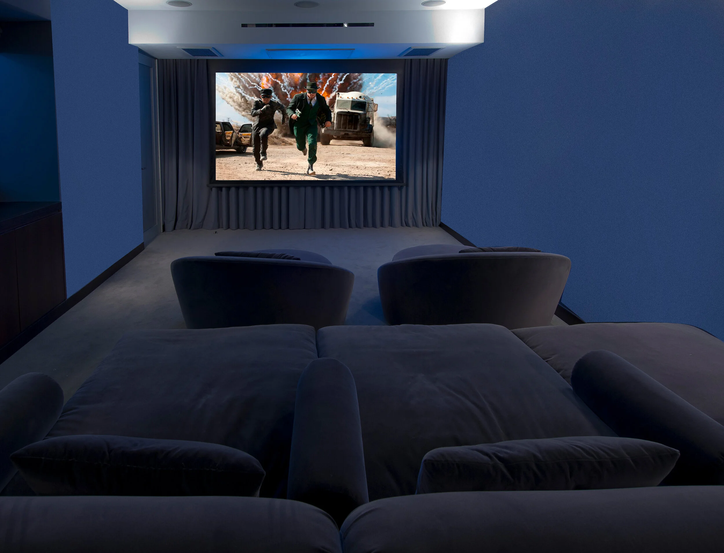 luxury home theater designs at our modern resort style custom homes | whipple russell architects