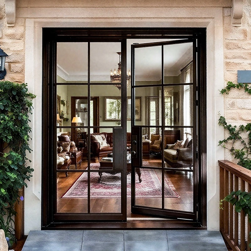 Modern Design Exterior Double French Entry Doors Interior Steel Casement Door | Zonle