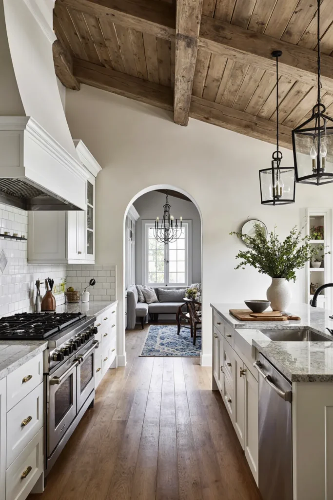Modern European Farmhouse Kitchen: Cozy Meets Luxury