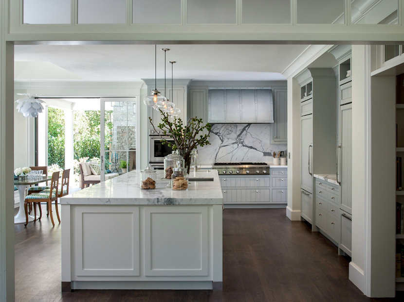 Modern Farmhouse Incorporates Contemporary Kitchen Island Pendant Lighting