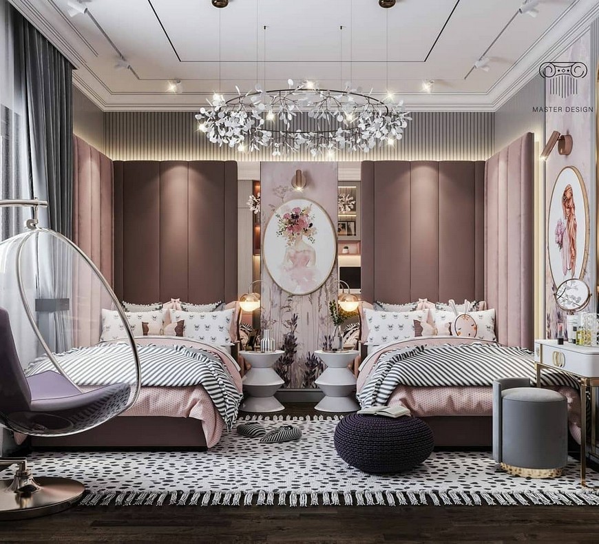 Modern Shared Teenage Girls Bedroom by Noah Saad | Circu Magical Furniture