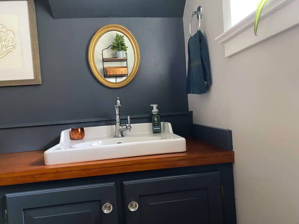 Moody Half Bath (a Stunning & Quick DIY Transformation in One Day) - Lehman Lane