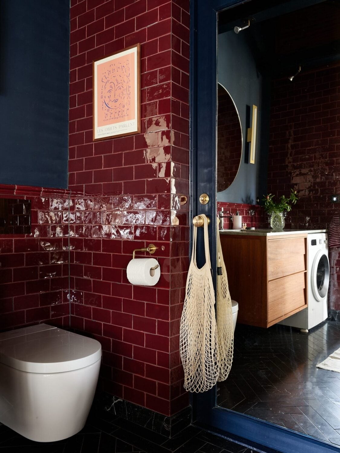 Moody, not Gloomy! Beautiful Dark Small Bathrooms - The Nordroom