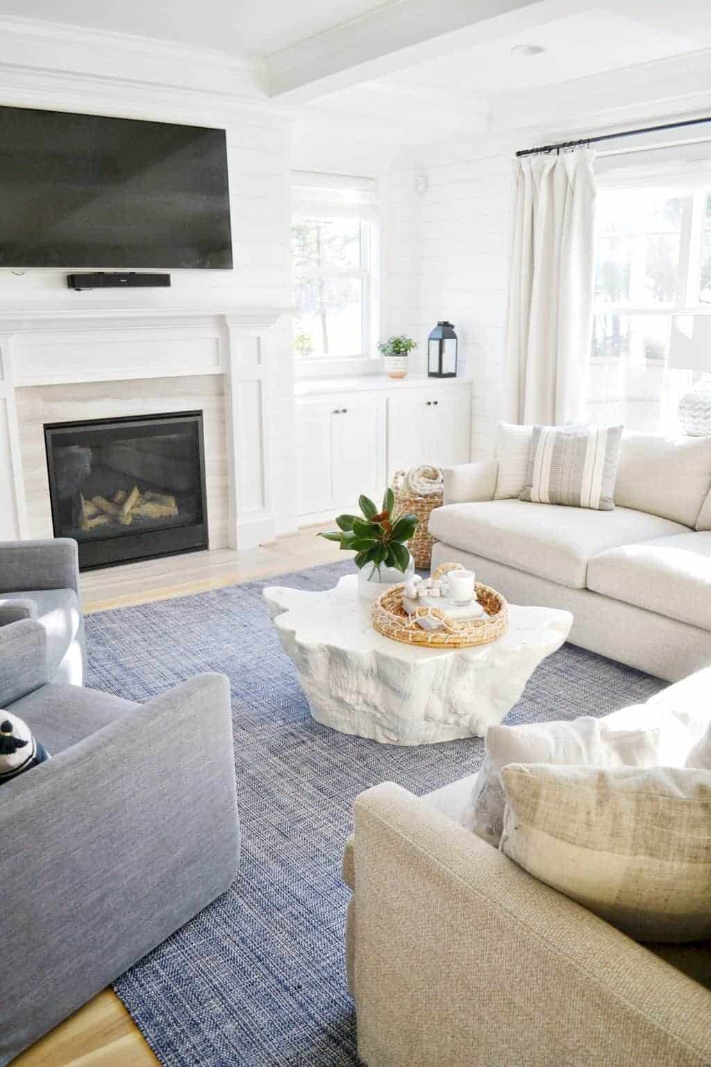 Our Blue and White Living Room Makeover - Chrissy Marie Blog