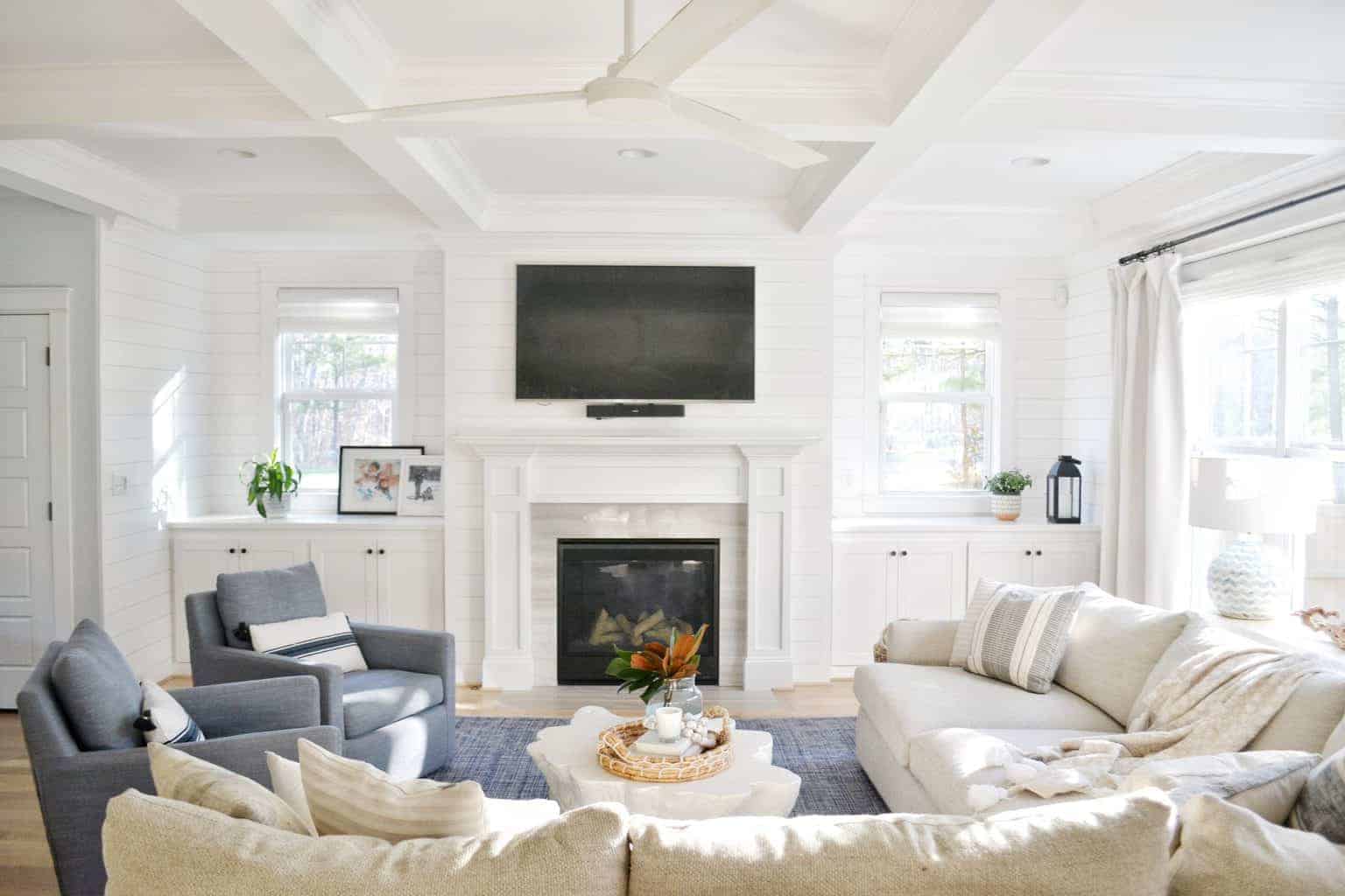 Our Blue and White Living Room Makeover - Chrissy Marie Blog