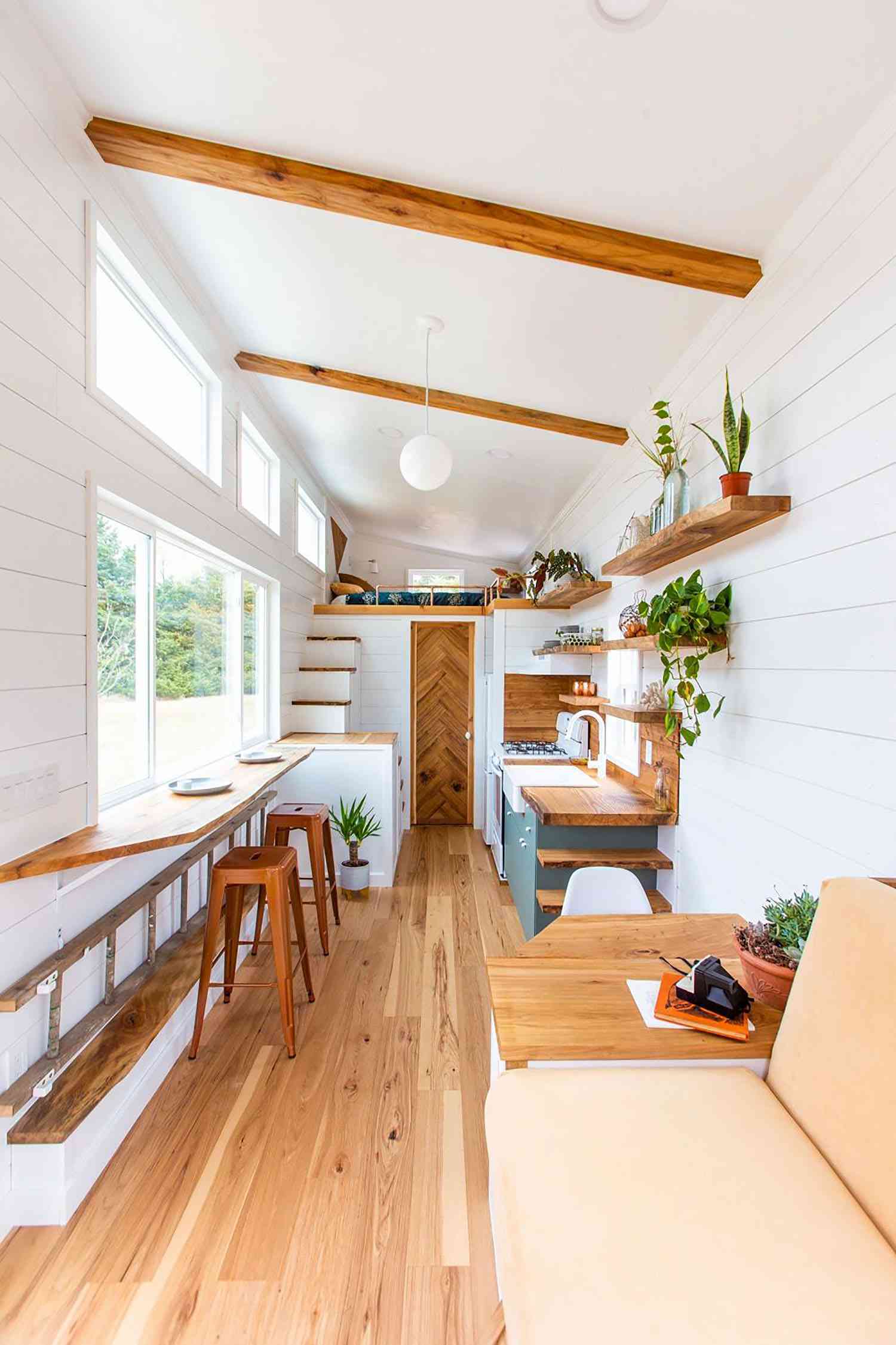 Space-Saving Staircase in Sycamore Tiny House