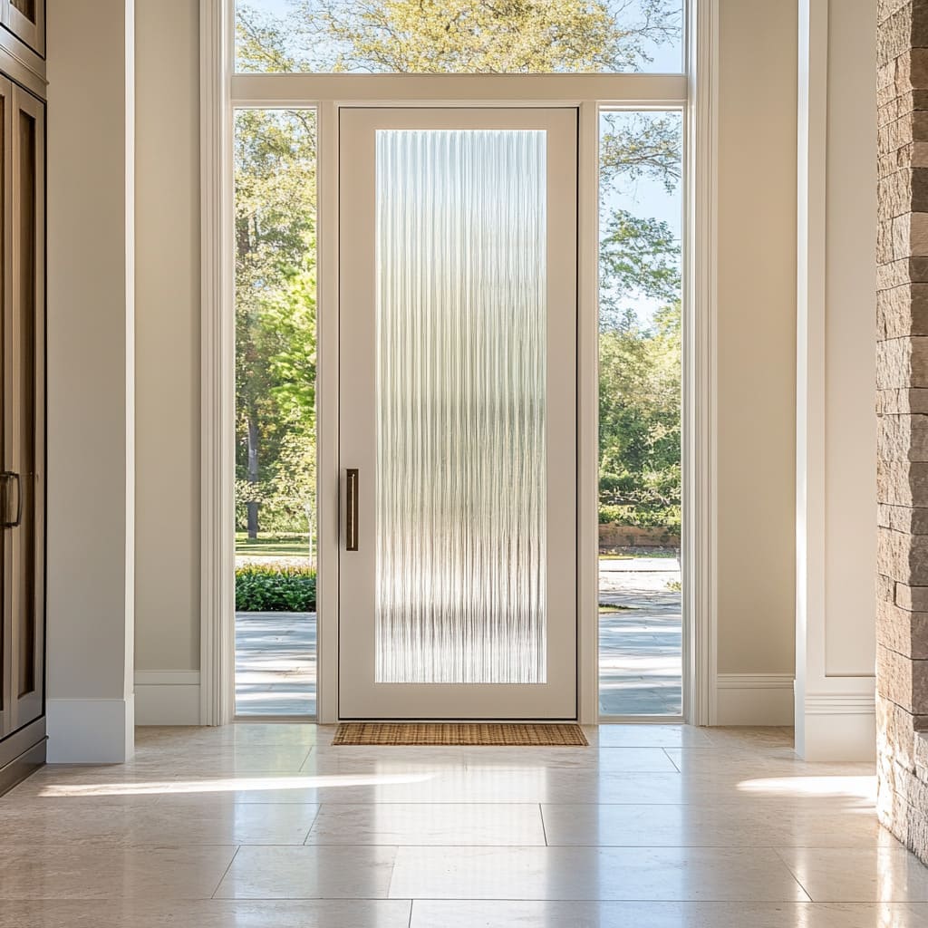 Textured Modern Front Door Ideas: Reeded & Frosted Glass