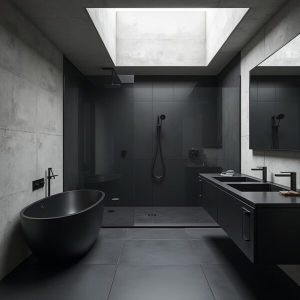 The Darkest Trend: Black Shower Floor Tile | Country Floors of America LLC.
