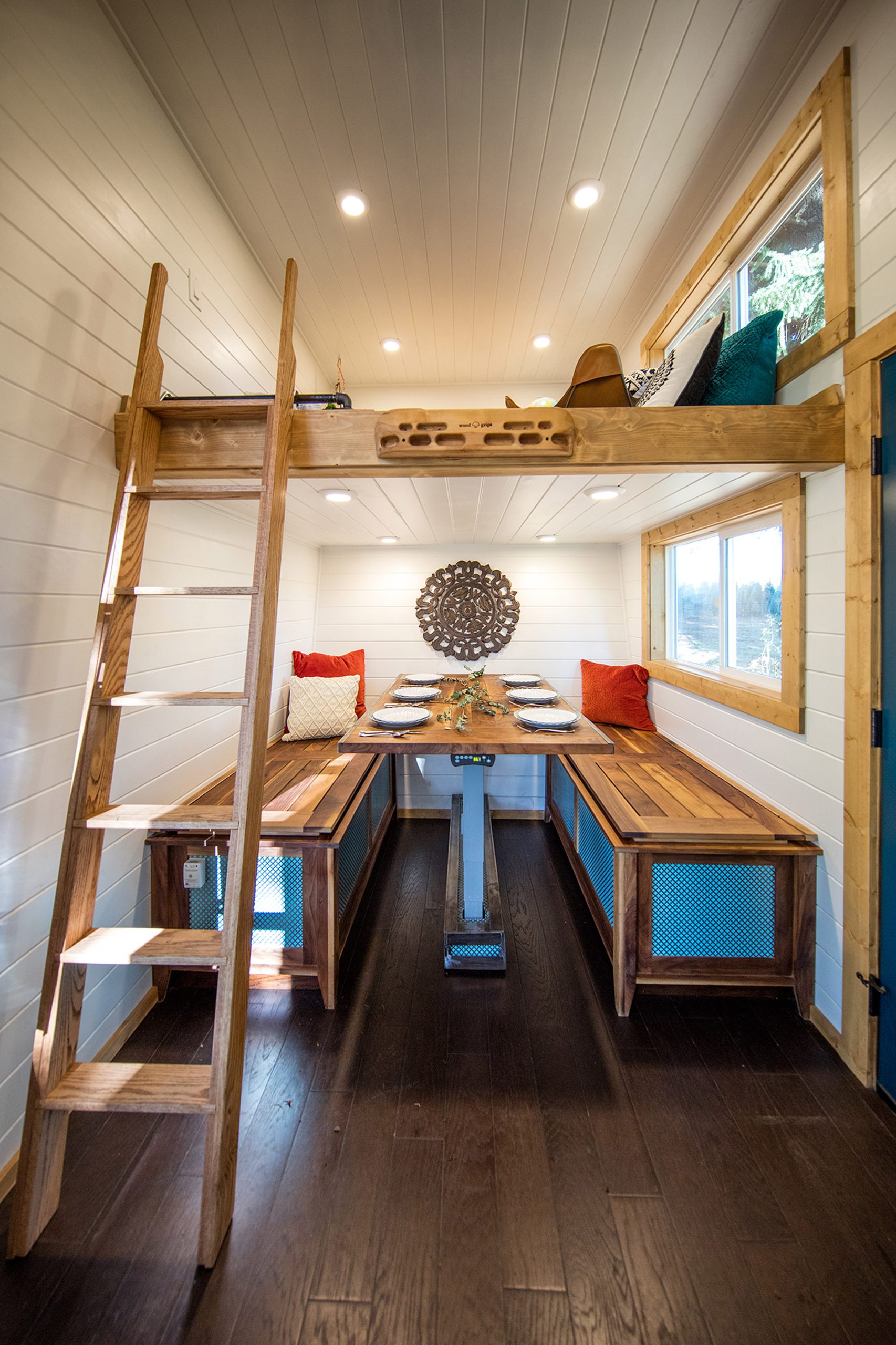 Tiny Heirloom micro cabin boasts spilt-level living space and climbing wall