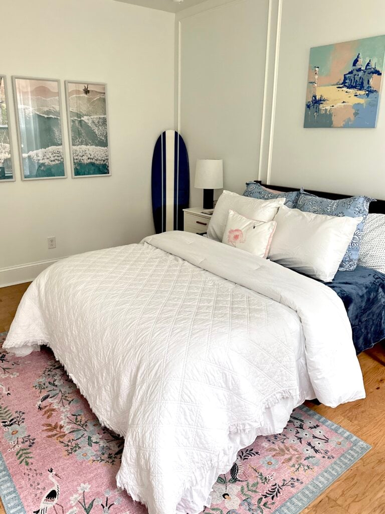 Trendy preppy coastal inspired teen girl bedroom on a budget - Cribbs Style
