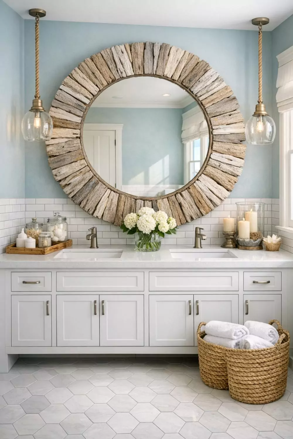 10 Coastal Bathroom Mirror Ideas for a Beachy, Relaxing Space