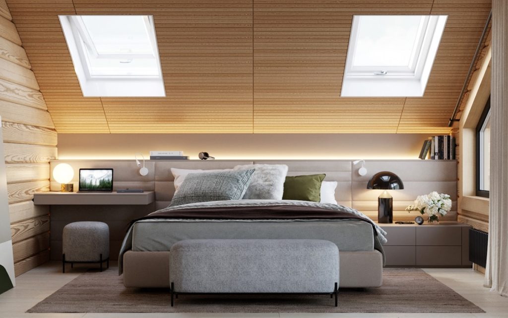 10 Illuminated Home Workspaces Under Slanted Ceilings — Home Office Bits