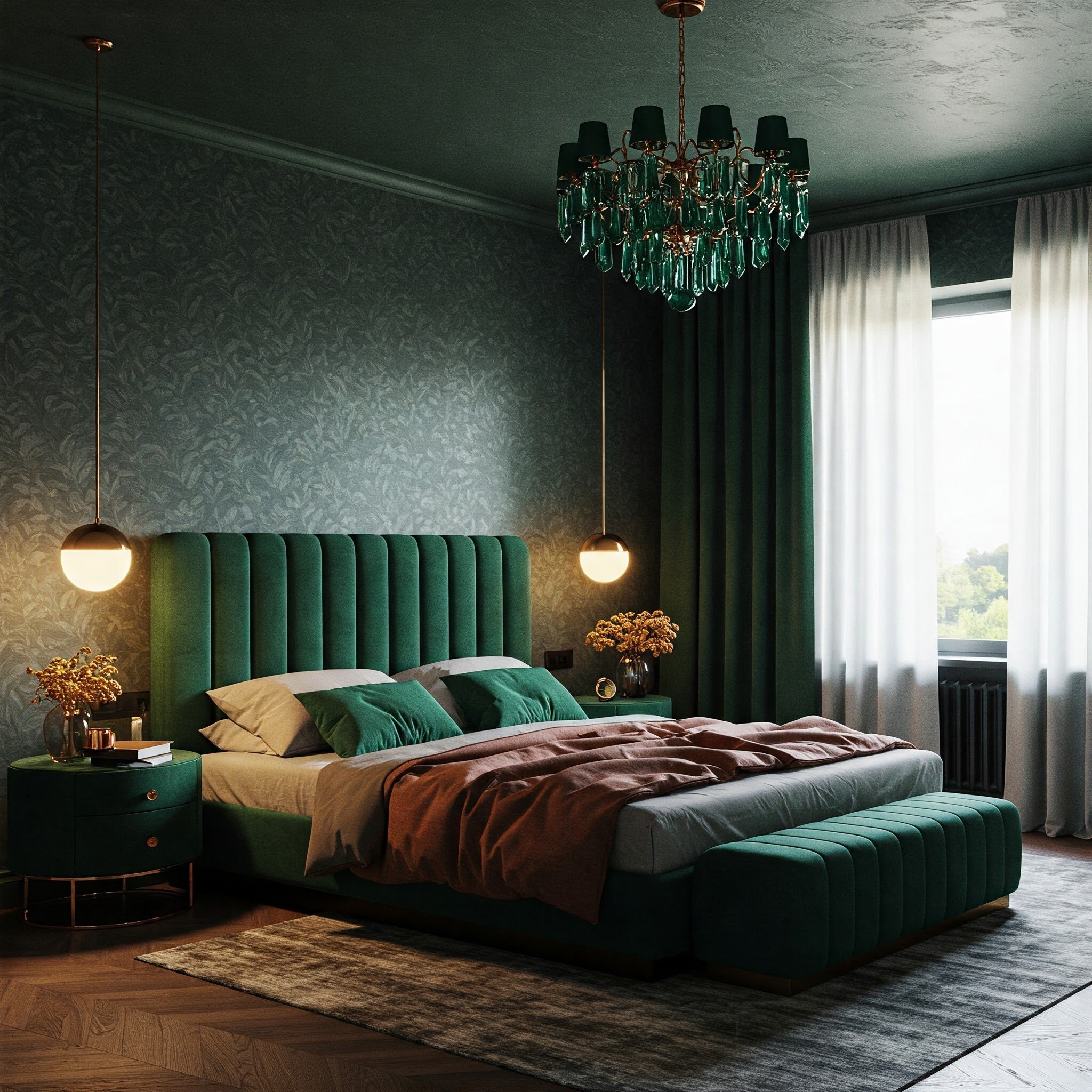 15 Emerald Green Dark Green Bedroom Ideas for Style