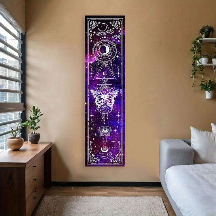 1pc Butterfly Vertical Tapestry Sun And Moon Starry Sky Tapestry Wall Hanging For Living Room Bedroom Office Gothic Witchy Aesthetic Tapestry Home Room Decor Wall Decoration | SHEIN EUR