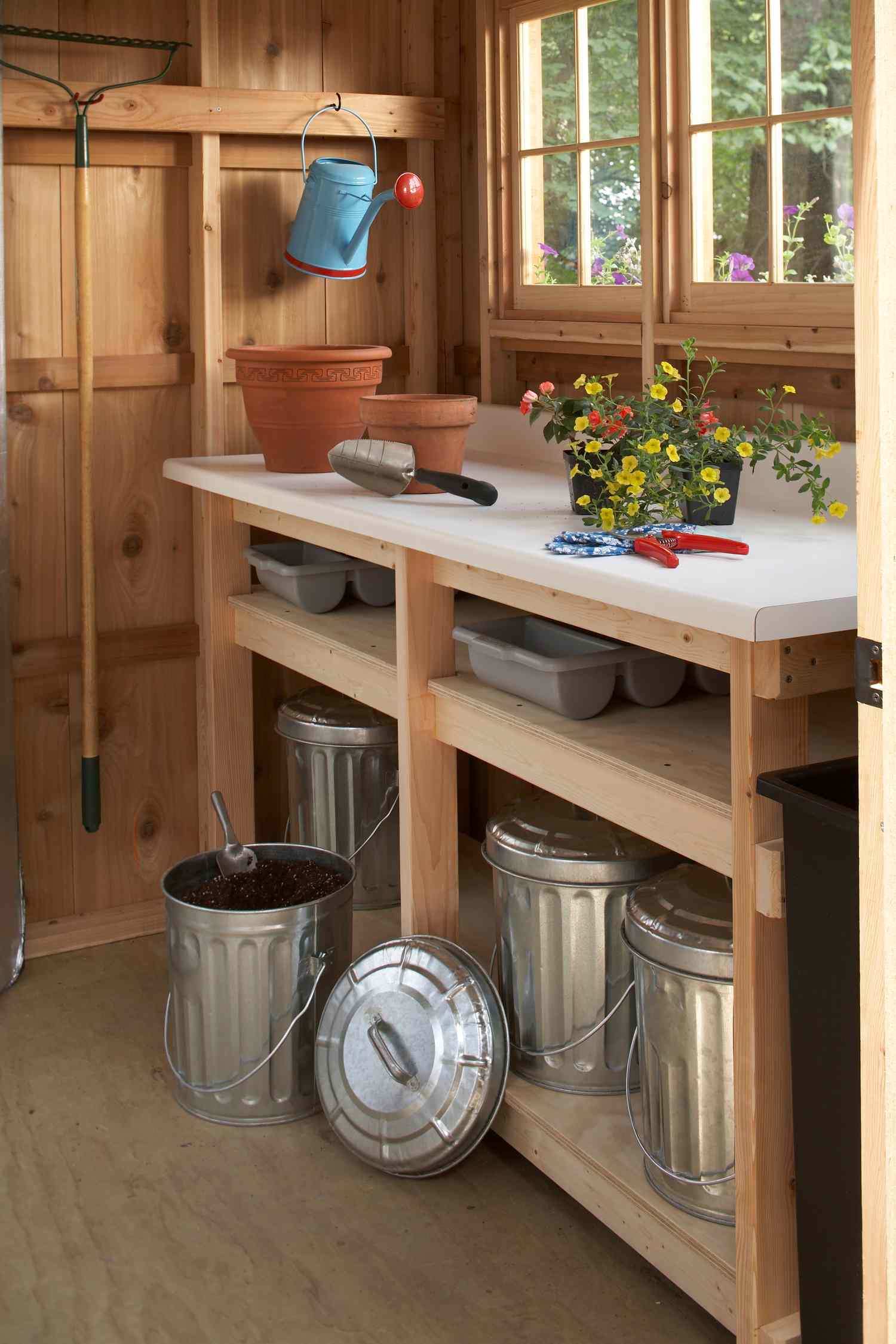 34 Ideas for Potting Benches with Storage