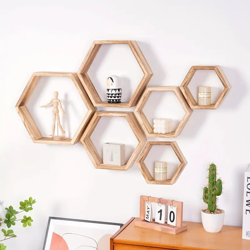 3pcs bohemian farmhouse floating shelves wall mounted wood - Temu