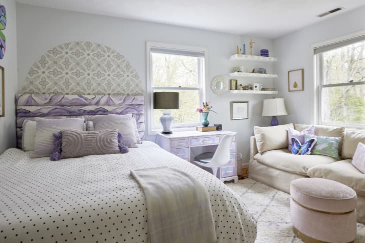 A Mom's DIY Wallpapered Headboard Project for Her Kid's Room | Cubby