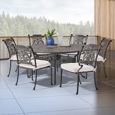 Aluminum Patio Grey Metal Outdoor Dining Table Modesto 27' Round Aluminum Patio Table