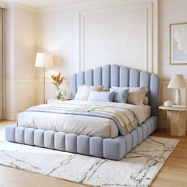 Bed Frame Light Blue Bedroom Bench Blue French Bed With Blue Rattan Bench Cottage Bedroom