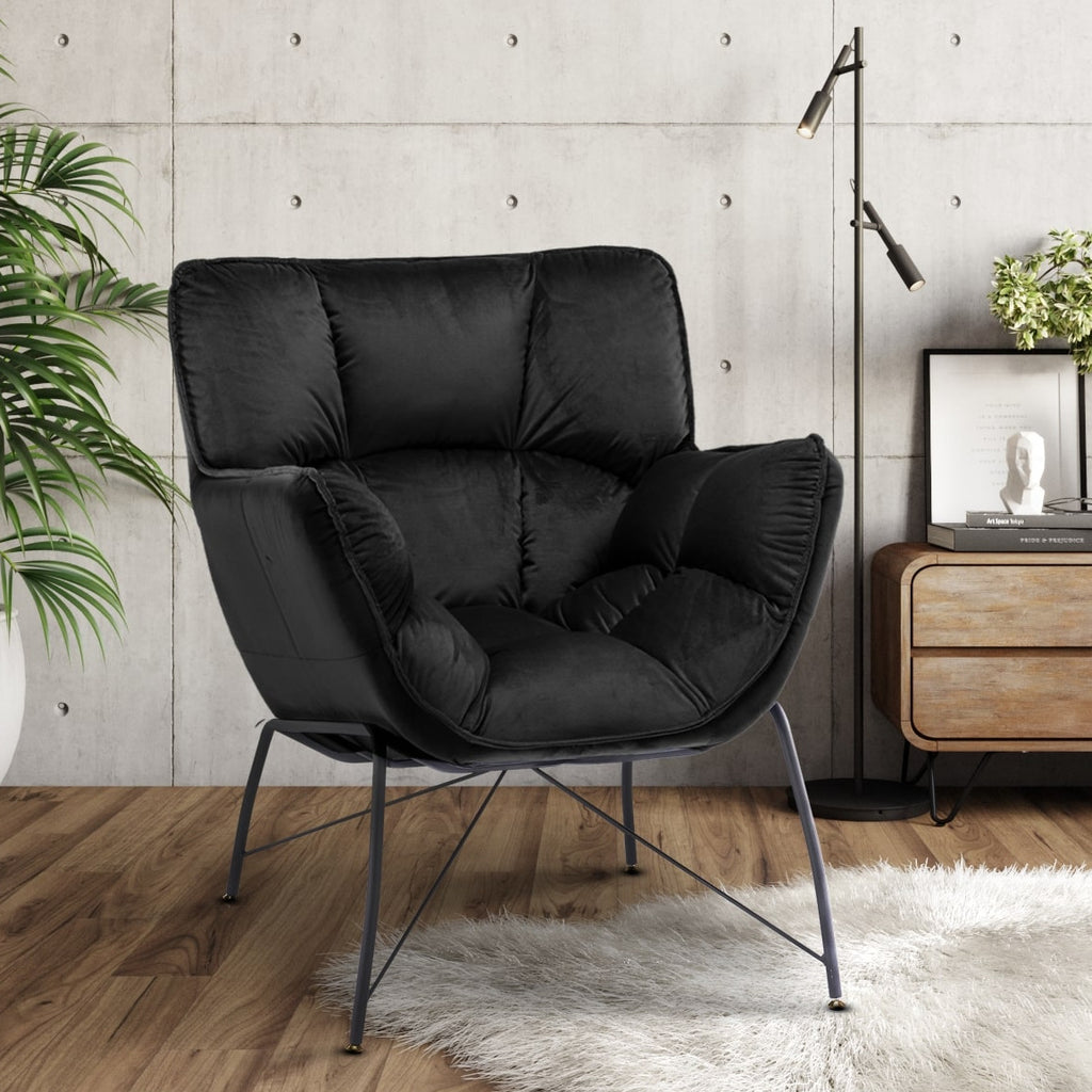 Black Accent Chairs - Velvet Fabric | Quick Delivery – Stunning Chairs