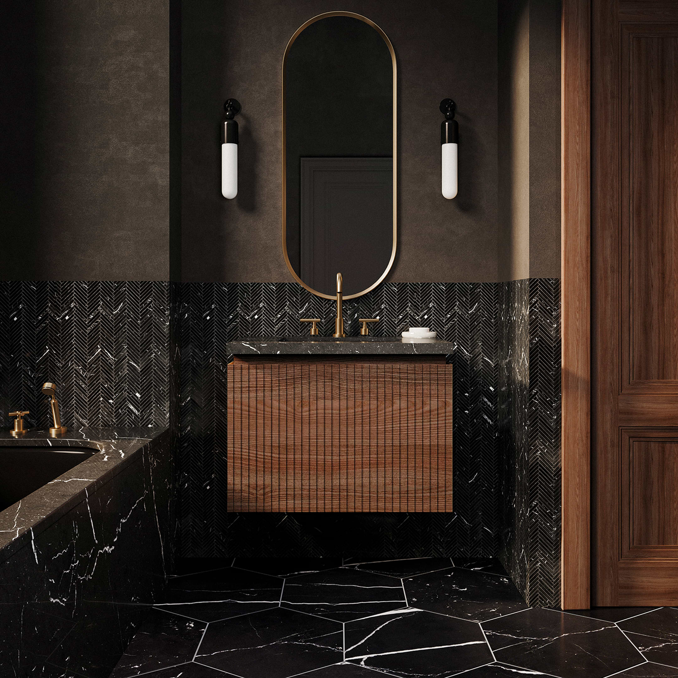 Black & White Bathroom Tile Ideas - Tileist by Tilebar