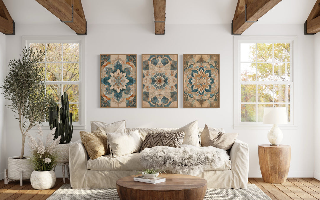 Boho Framed Canvas Wall Art – Wall Decor Delights