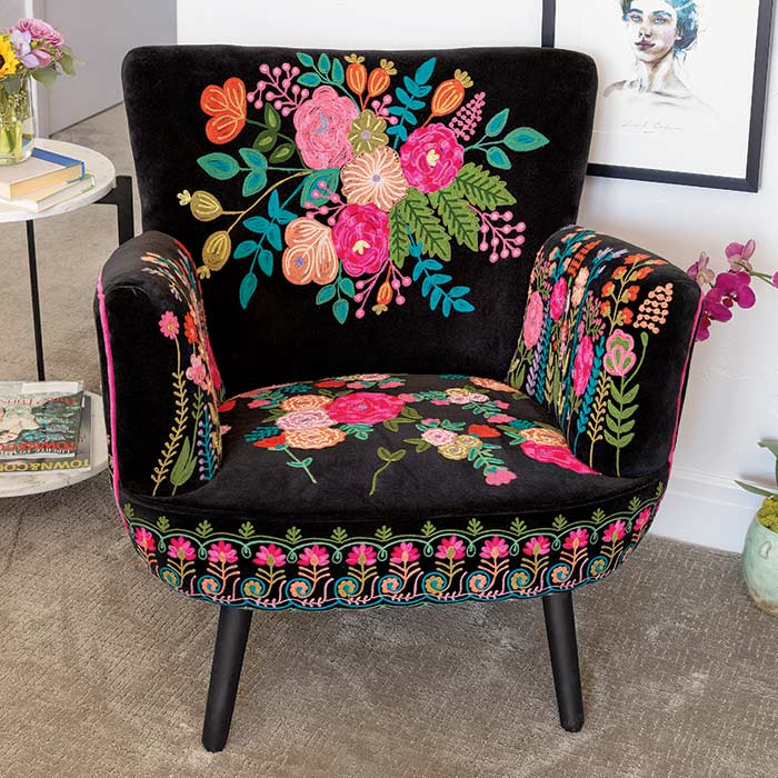 Botanical Noir Accent Chair | Olive & Cocoa