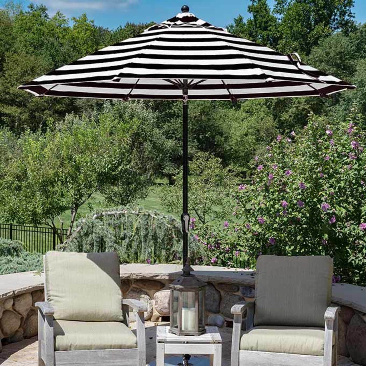 Canopy Patio Umbrella Blissun 9' Outdoor Patio Umbrella, Striped Patio Umbrella, Outdoor Table Umbrella, Market Umbrella