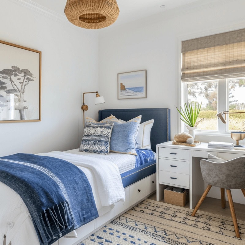 Coastal Blue Bedroom Ideas Story - A Blissful Nest