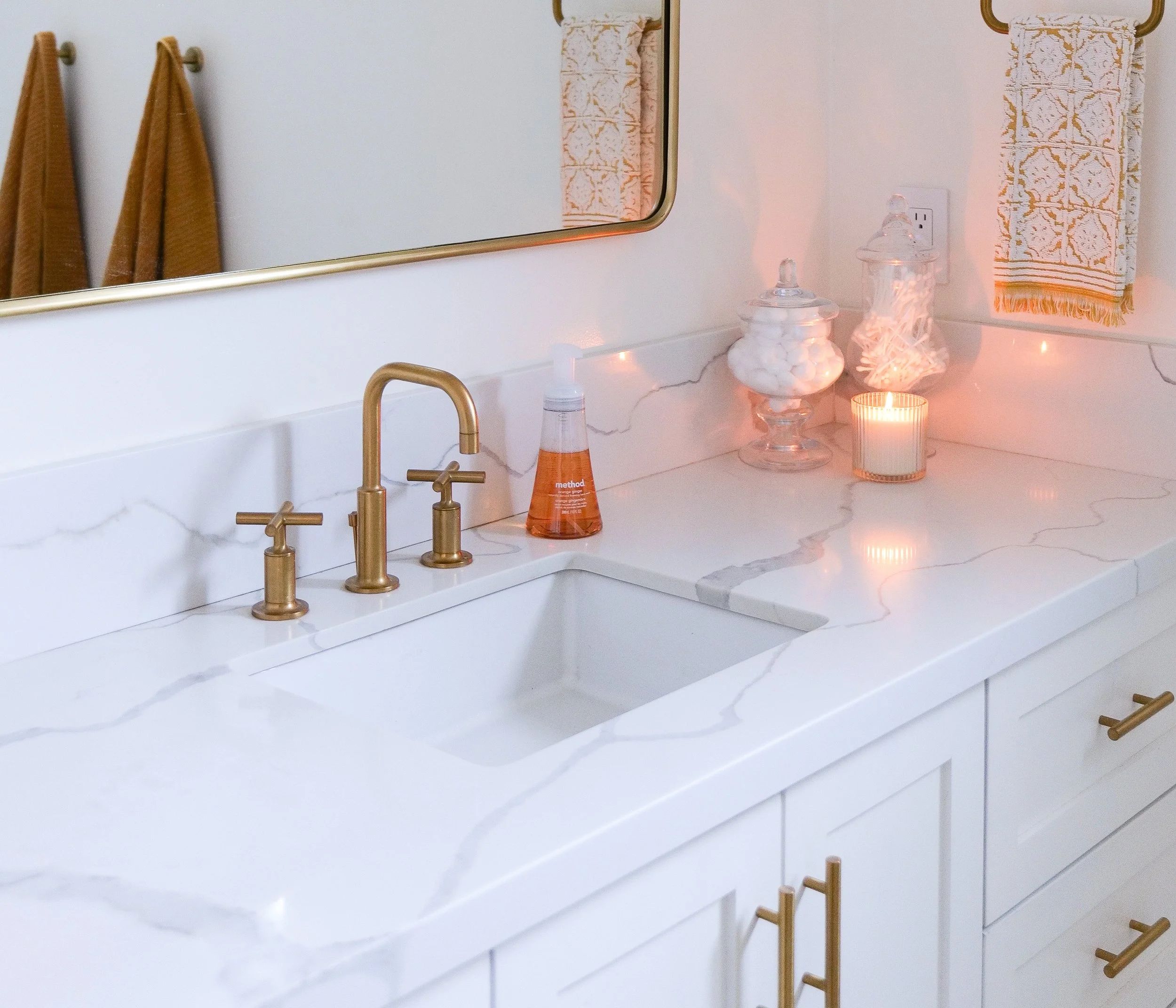 Creating a Stunning Small Modern Bathroom With White and Gold Colors — Amanda Warren