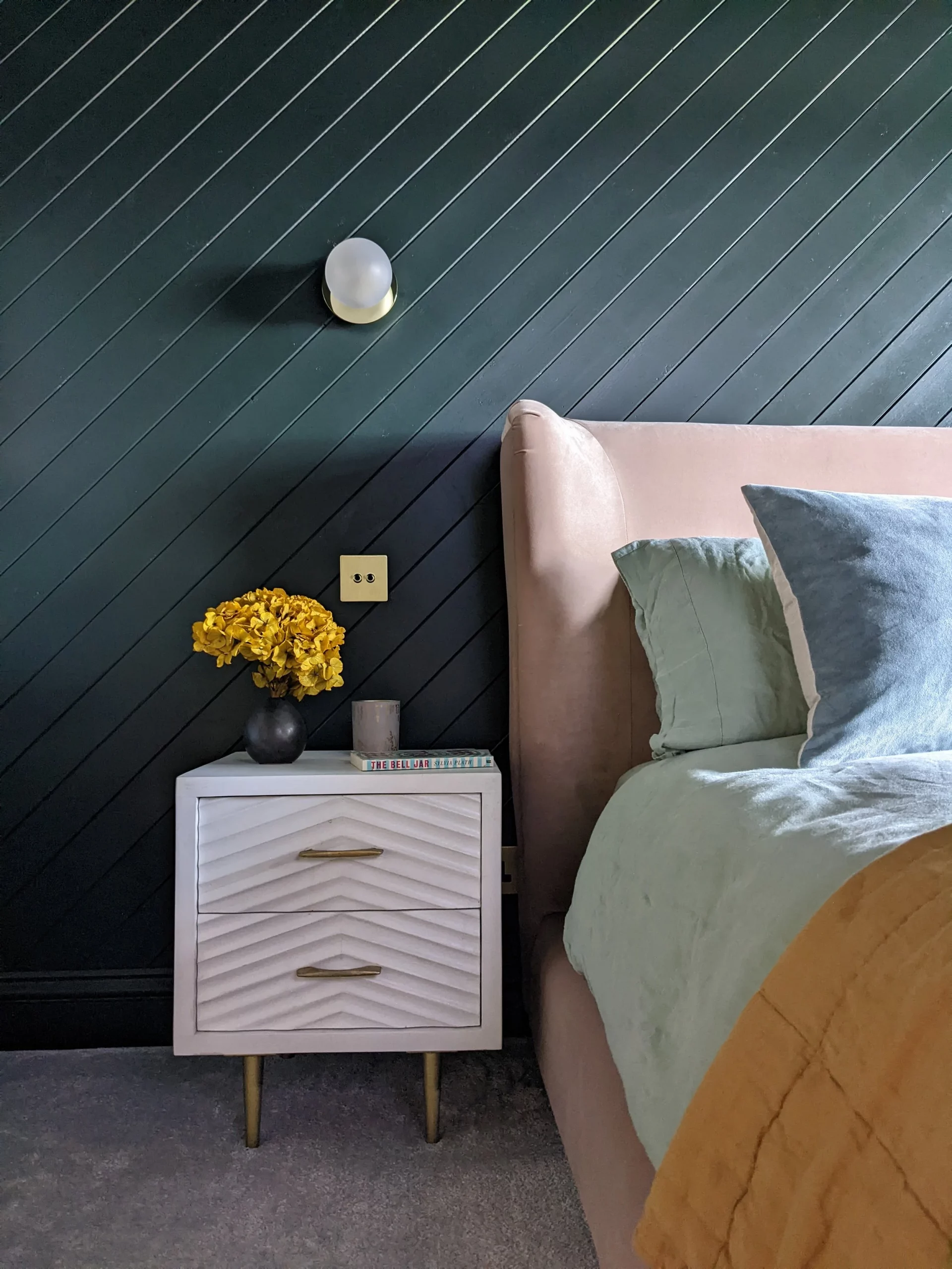 Dark Green Panelled Bedroom - Final Reveal