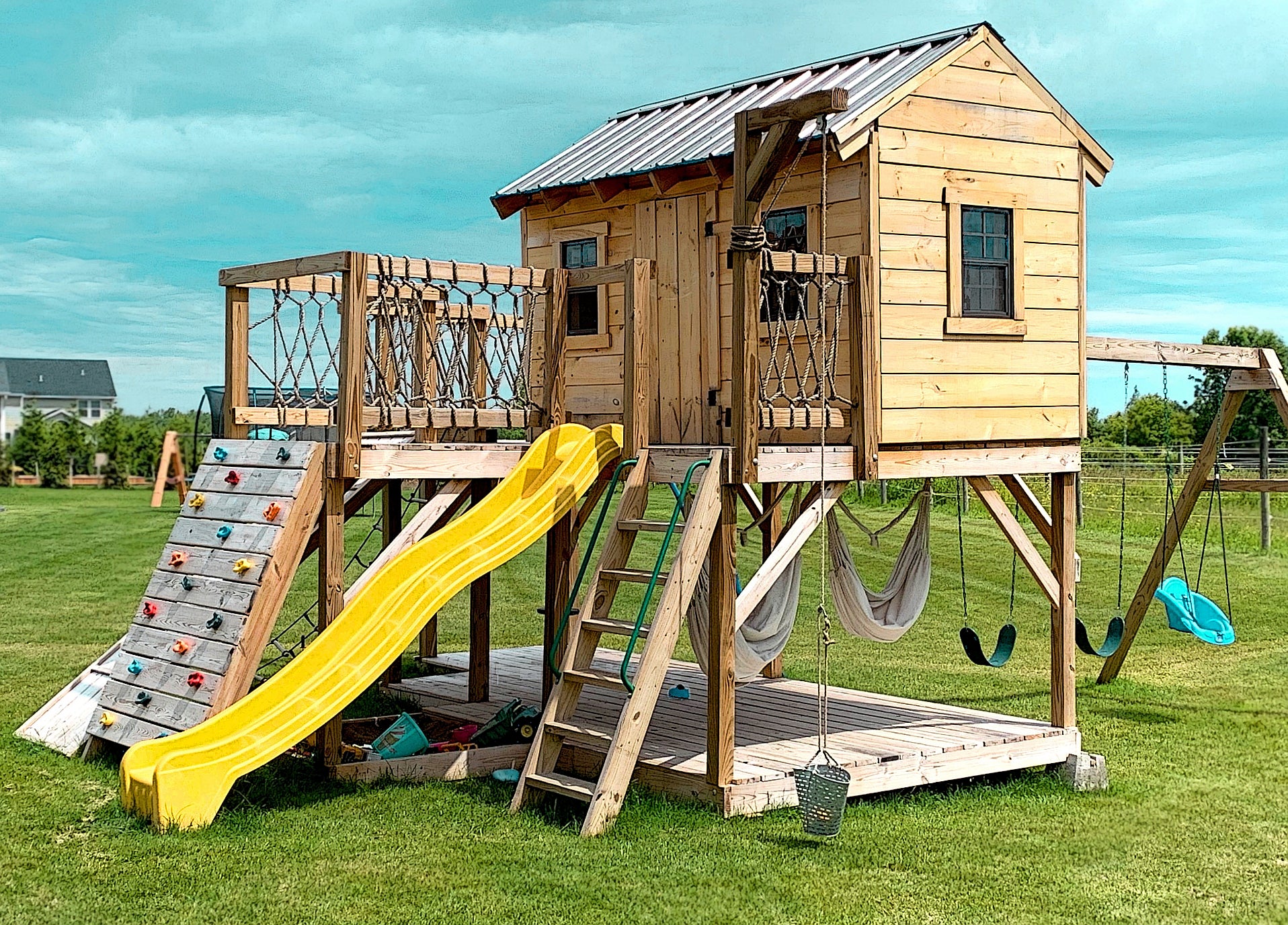 Diy Outdoor Playhouse Plans Playground Playhouse Plan Lifted Backyard DIY Project For Kids