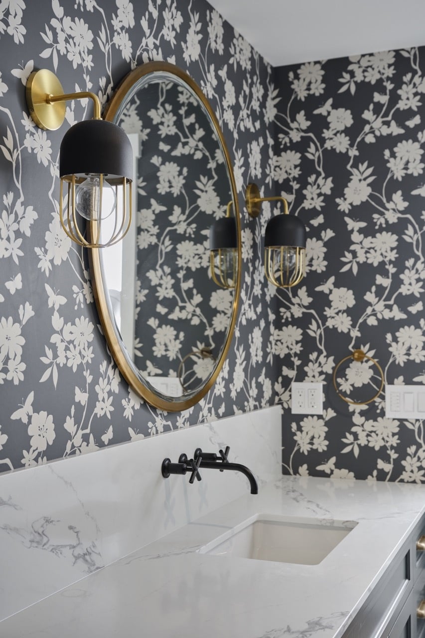 Dramatic Floral Guest Bathroom - The Phinery