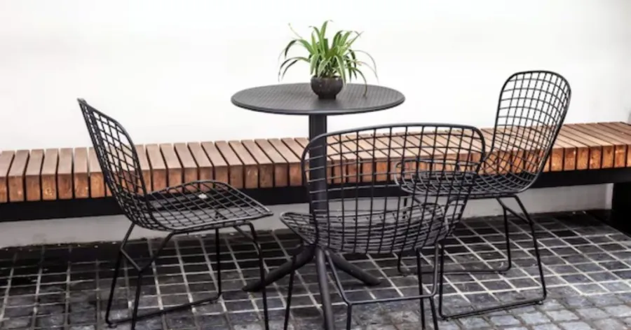 Durable, Modern Patio Furniture — Metal Outdoor Dining Set