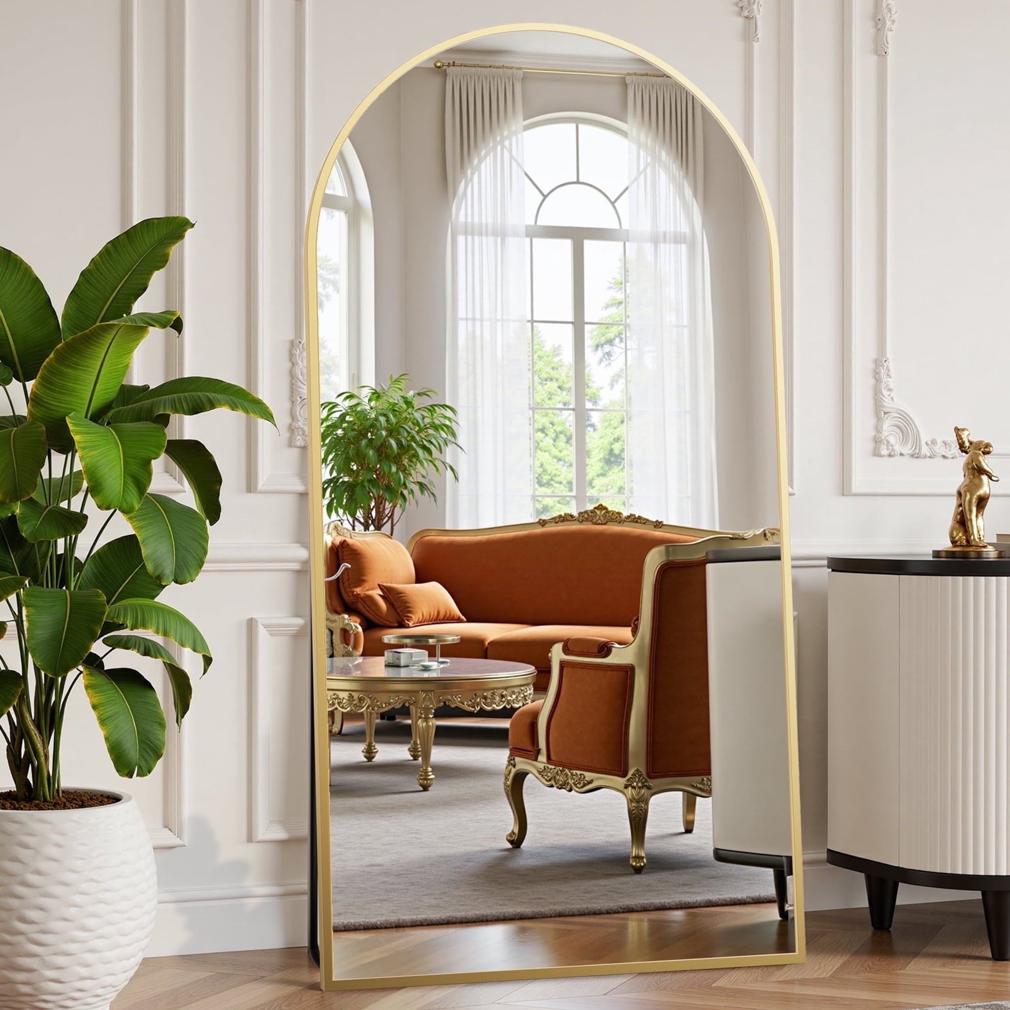 EDX Arched Full Length Mirror 71'x26' Full Body Mirror Free Standing W
