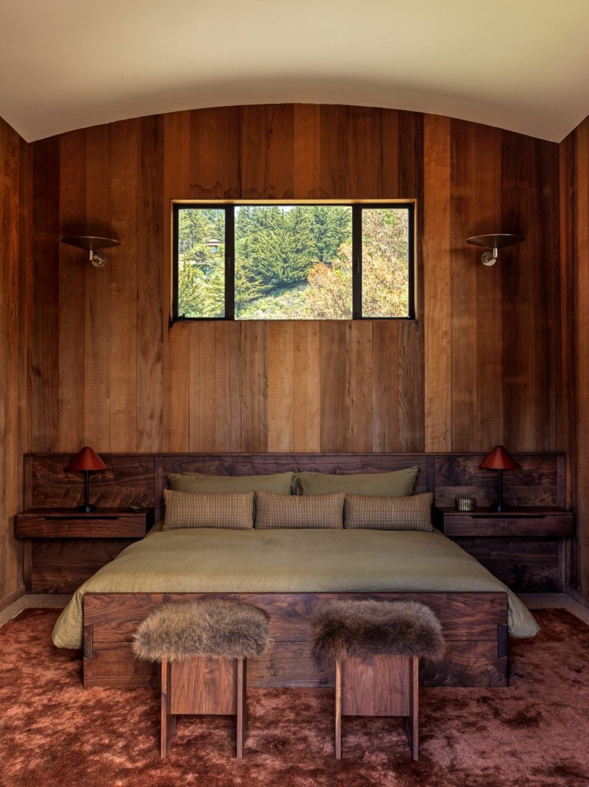 Eight bedrooms wrapped in tactile wood panelling