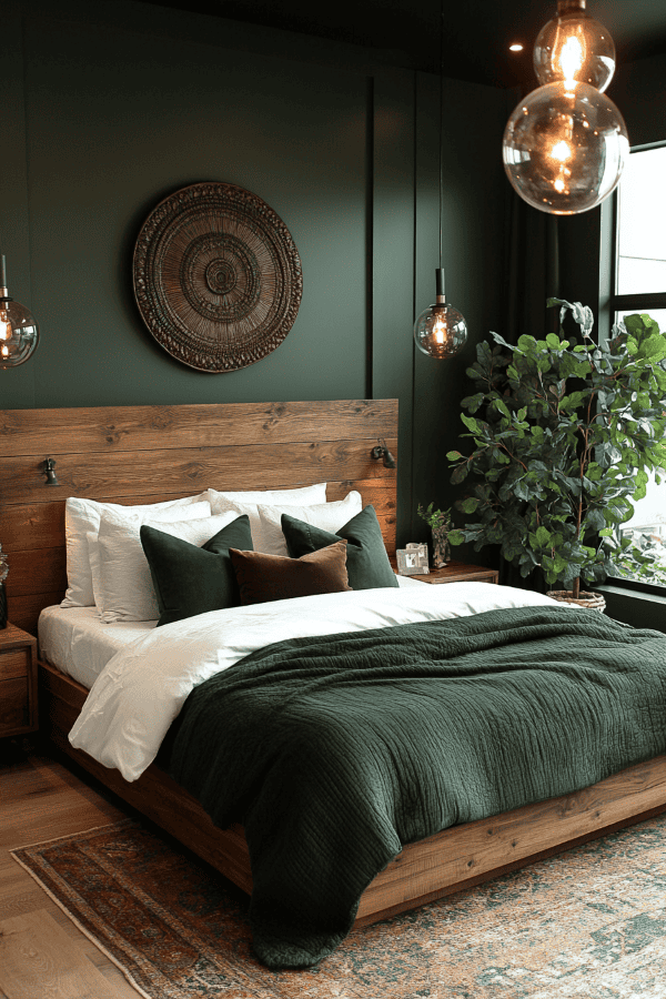 Elegant Dark Green Bedroom Designs - You Comfort