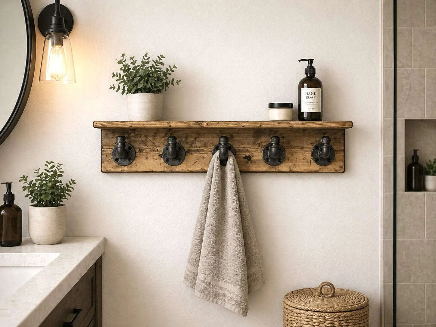 Farmhouse Towel Hooks 28 Bathroom Shelf Organizer With Towel Hooks Modern Farmhouse