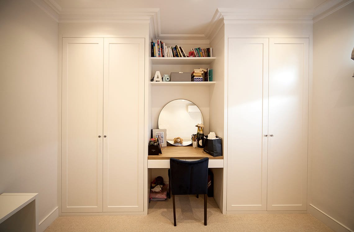 Fitted Wardrobes with built in dressing table, bespoke dressing tables in your bedroom